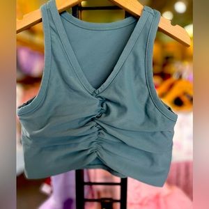 Honeycut Dancewear Flex Top Crop Top in Sage Green